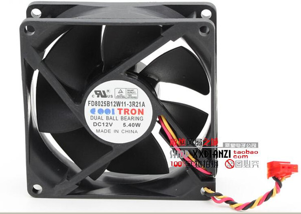 Wholesale: FD8025B12W11-3R21A 80*80*25MM 8 cm 8CM 12V 5.4W server fan