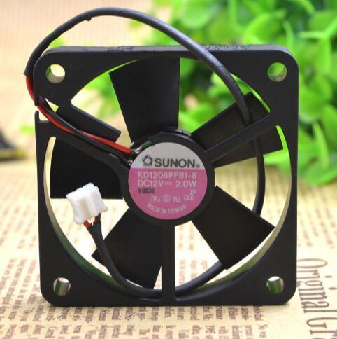 Wholesale: original SUNON 6CM 60*60*10 12V 2.0W KD1206PFB1-8 2 wire ultra-thin ball cooling fan