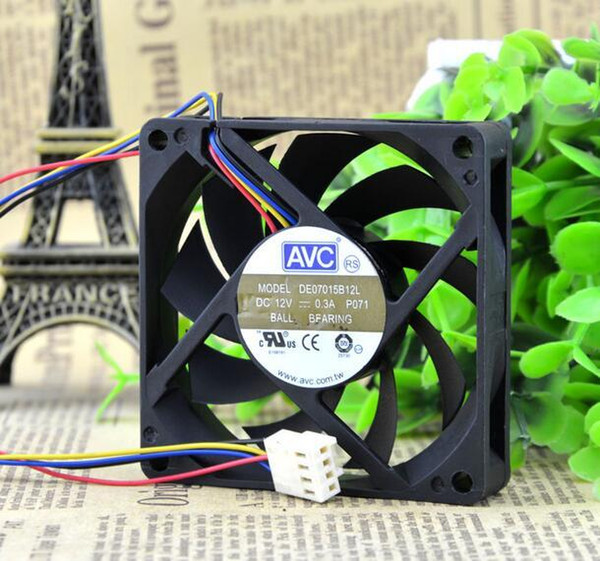 Wholesale:AVC DE07015B12L 70*70*15 ball PWM four pin fan 7CM fan AMD CPU intelligent speed control