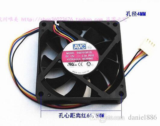 Original AVC 7015 DS07015R12L 70*70*15MM 0.30A 7cm 4 wire CPU cooling fan