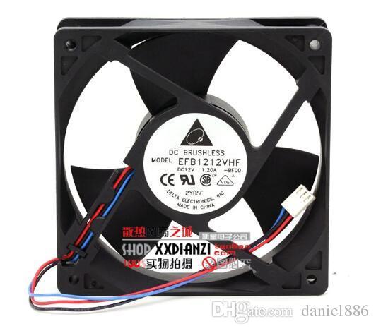 The original delta EFB1212VHF 12V 1.20A 12032 120*120*32MM 12 cm 3 line wind fan violence