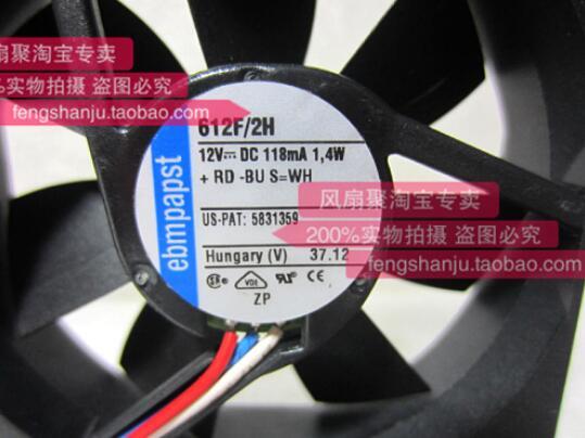 Original ebmpapst 612F/2H 6cm 6015 12V 1.4W 118ma 3 line heat sink fan