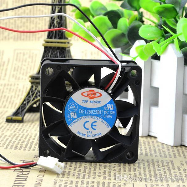 Original 6025 12V0.80A DF126025BU 60*60*25MM 6CM violent PWM control speed three wire fan