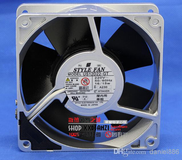 STYLE FAN US12D22-GT 220V 16/15W 120*120*38 12CM metal high temperature fan