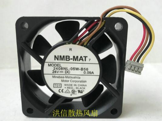 Original NMB-MAT 6020 2408NL-05W-B56 24V 0.09A 4 Line Converter Fan