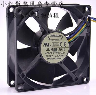 F128025BU 12V 0.40A 8CM 8025 4 Line PWM large Air Volume temperature controlled chassis Fan