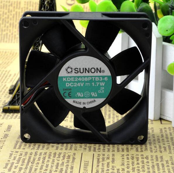 Original SUNON KDE2408PTB3-6 8CM 8025 24V 1.7W 2 line inverter cooling fan