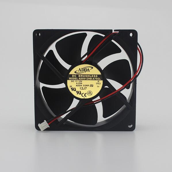 Original ADDA 9CM 9025 12V AD0912HB-A76GL 2 wire chassis power supply cooling fan for