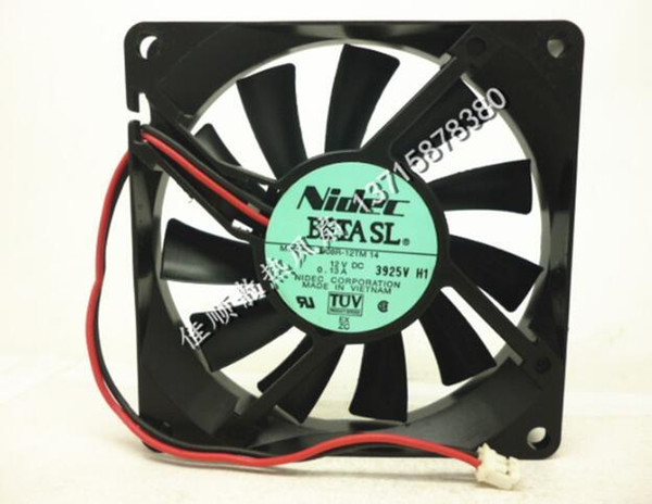 Genuine NIDEC D08R-12TM14 80*80*15 DC12V 0.13A 8cm 2 wire cooling fan