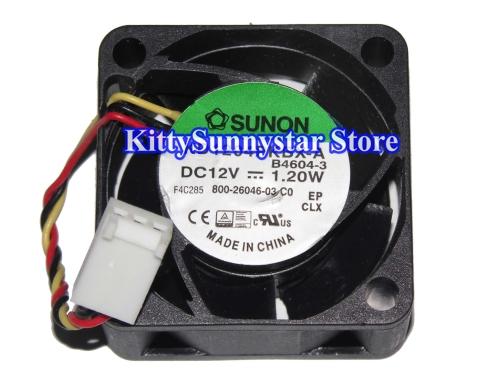 New Original 4cm KD1204PKBX-A B4604-3 12V 1.2W 3Wire 800-26046-03 sunon Fan,KD1204PKV2 12V 0.8W 3Wire dc fan