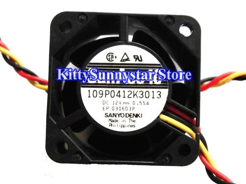 New SANYO 4CM 40*28mm 109P0412G3D073 109P0412K3013 12V 3 Wires case fan for fanuc