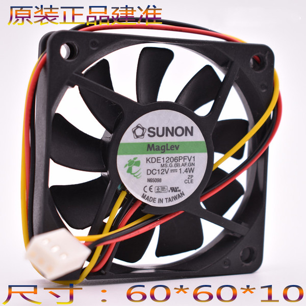 SUNON 6010 60*60*10mm 6cm DC 12V 1.4W KDE1206PFV1 Cooling Fan Ultra-thin silent cooling fan