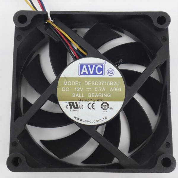 Genuine AVC DESC0715B2U 12V 0.7A 7CM 7015 Cooling Fan Double Ball Bearing 4Pin AMD Cooler