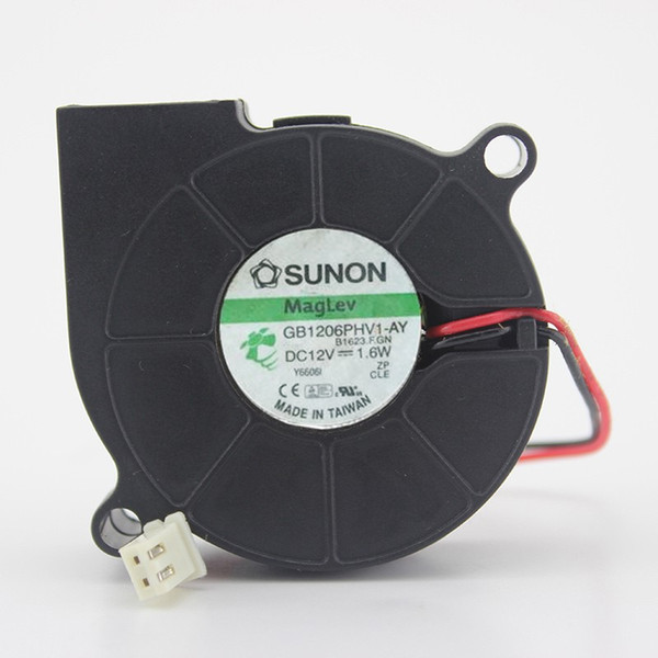 Original SUNON 6015 /12V 1.6W 6CM GB1206PHV1-AY 3 lineTturbo Blower fan