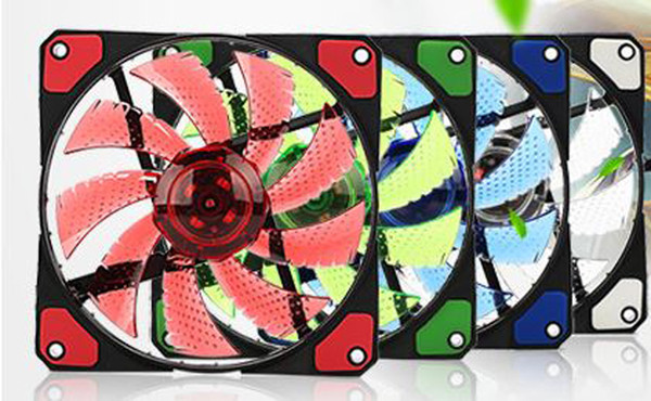 4pcs/Lots New 15 LED Light Quite 12cm 120mm DC 12V 4Pin PC Computer Case Cooling Cooler Fan