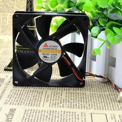 New Y.S.TECH 9225 9CM FD129225HB-N DC 12V 3-Wire Cooling Fan