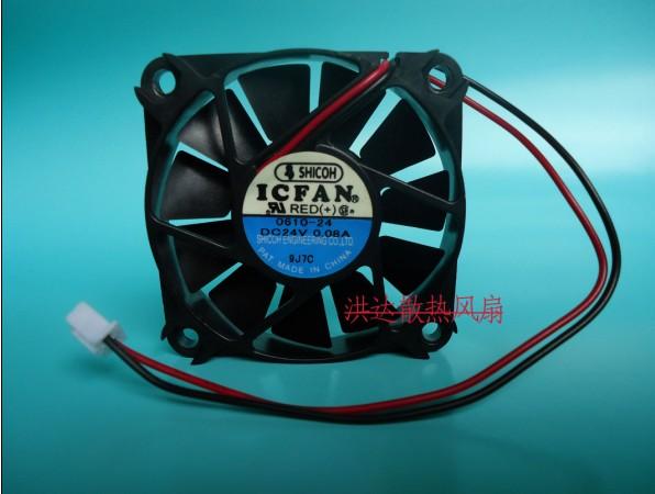 ICFAN 0610-24V DC 24V 0.08A 6cm 6010 2-wire cooling fan