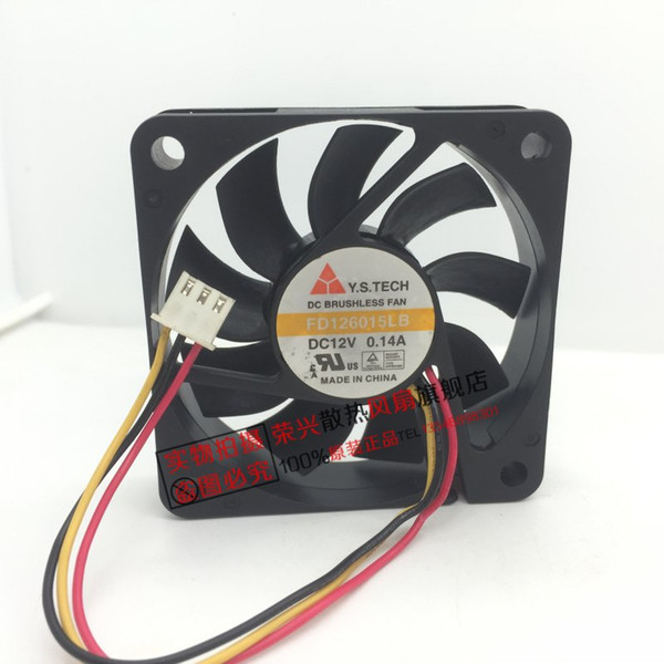 Free Shipping new Original Y.S.Tech FD126015LB 6014 6cm 60mm DC 12V 0.075A double ball silent cooling fan