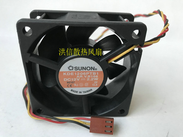 New Original SUNON 6025 DC12V KDE1206PTB1 60*60*25MM alarm signal cooling fan 2.2W cooler fan