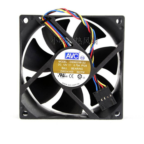 New Original 8cm 80*80*25mm fan DS08025R12U-P124 DC 12V 0.7A,DS08025R12U-P134 DC 12V 0.35A Temperature controlled cooling fan