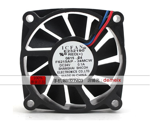 New ICFAN 6215 F6215AP-24MCW 0615-24 6CM DC 24V 0.1A 2-Wire Cooling Fan