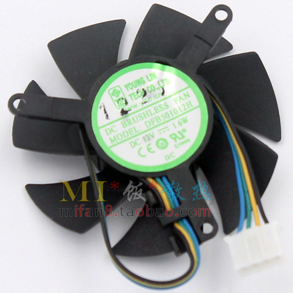 New Original YOUNG LIN DFB501012H graphics card cooler DC 12V 1.6W dual ball bearing cooling fan