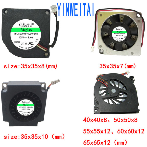 2pcs fan for 5V UDQFNKH01 35x35x8mm 35x35x10 55x55x12 50x50x8 65x65x12 3507 blower 3.5CM mini notebook cooling fan