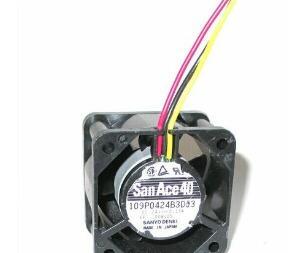 Original SANYO 109P0424B3D03 2 Balls Bearing DC Cooling fan with 24V 0.13A 40*40*28mm 10300rpm 40*40*28mm 3 Wires For FANUC