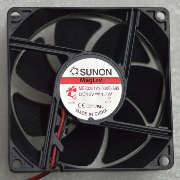 80x80x25mm ME80251V1-000C-A99 12V 1.7W 2Wire 8cm 80mm 8025 Cooling Fan