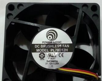 POWER LOGIC 7025 12V 0.25A PL70D12H 3wire cooling fan