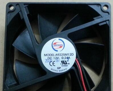HONG SHENG 9225 12V 0.24A A9225M12D 2wire cooling fan