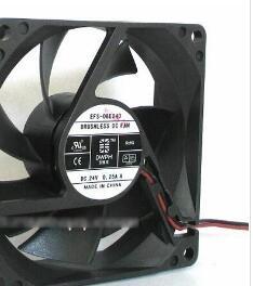 DWPH EFS-08E24D 24V 80*80*25mm 8CM Hydrualic bearing Cooling fan with 0.25A 24V 2 Wires 2Pins For FUNIC Inverter