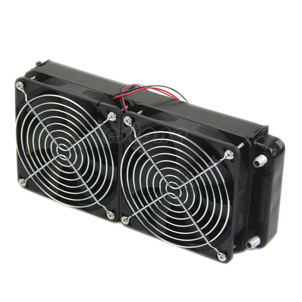 2 x 120 fan 240MM Aluminum Computer Cooler Small Cooling Fan PC Black Heat Sink, Computer Water Cooling Radiator Cooler