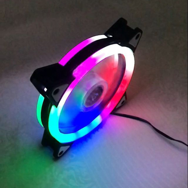 PC Chassis Cooling Fan Dual Aurora Halo Eclipse LED Slient Cooler Fan 12cm Dual Aurora Blue/Red/Green/White/Colorful/Purple