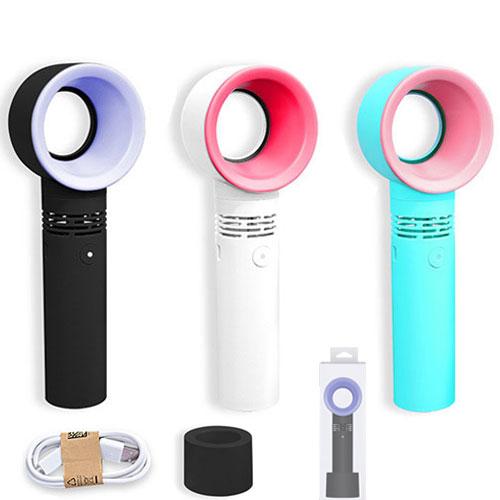 Portable USB Charge Bladeless Fan Handheld No Leaf Cooling Fan Cooler Home Travling Mini Desktop Fan