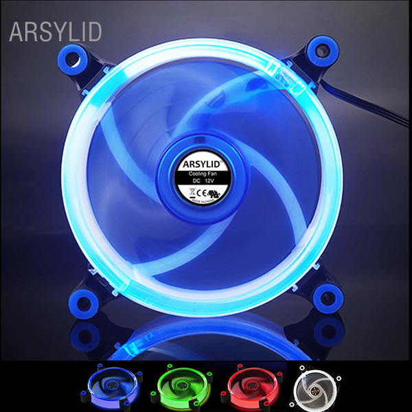 ARSYLID 120mm computer Case Cooling Fan 3pin/4pin LED Ring Silent Fan 4 Color 12cm Radiator Water Cooler Blue Green