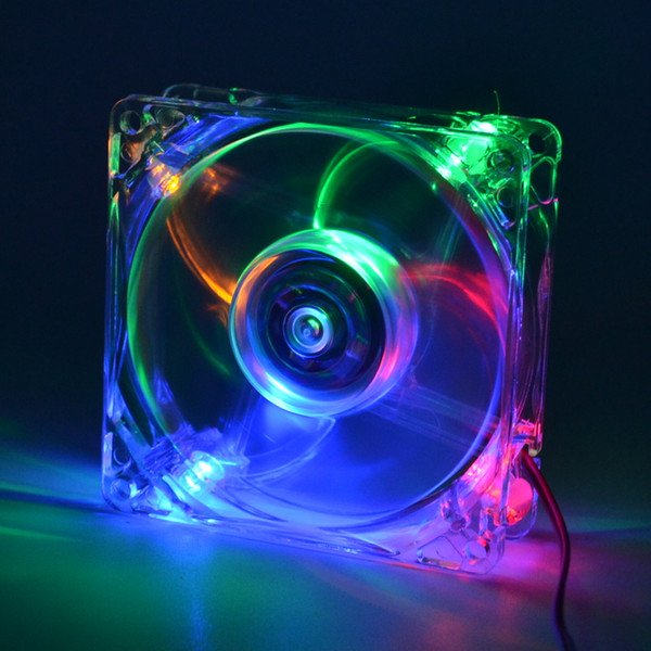 pc computer fan case cooling fan unit 8025 8cm with LED lights chassis fan 80*80*25