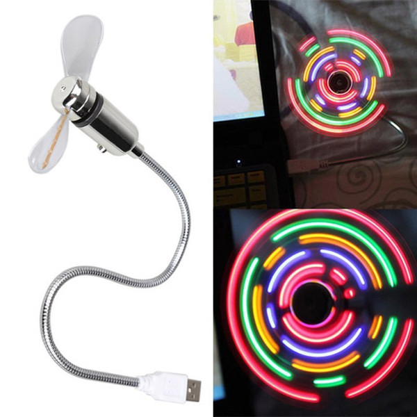 New Portable Mini USB Fan Cooling Desk LED Light Switchable Fan For Laptop Desktop PC Computer F918