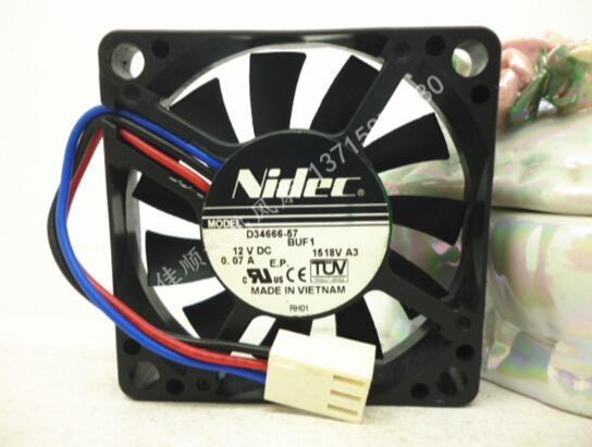 Genuine original Nidec 50*50*10 12V 0.07A D34666-57 BUF1 3 wire 5CM fan