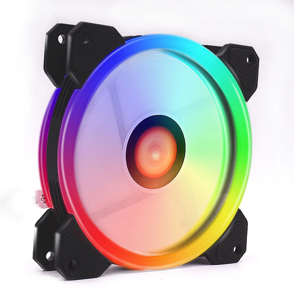 Computer Case PC Cooling Fan RGB Adjust LED 120mm Quiet IR Remote New Computer Cooler Cooling RGB Case Fan For CPU