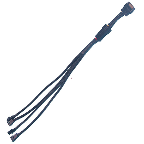 Wholesale- SATA to 3pin fam connector female 30cm 12V DC, 4pcs 3pin fan, 22AWG cable, support high Power, ROSH