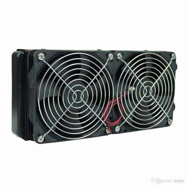 Wholesale- G1/4 240mm 2 Fans Radiator Computer Desktop Water Cooling Aluminum Thick 60mm C26