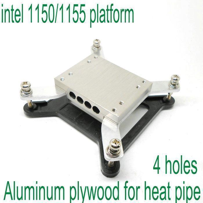 4holes intel 1150 1155platform aluminum plywood block for diameter 6mm heat pipe
