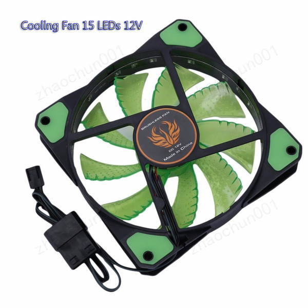 120mm 15 LED Ultra Silent Computer PC Case Cooling Fan 15 LEDs 12V With Rubber Quiet Molex Connector 3 / 4Pin plug fans Cooler