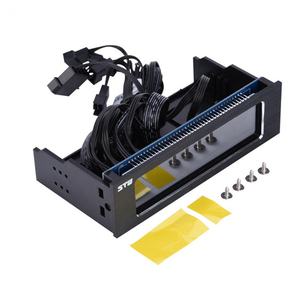 Freeshipping Computer 4-Fans Speed Controller CPU Temperature Sensor 3PIN + 4PIN interface Computer Cooling Drive Front LCD Panel