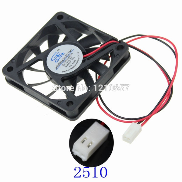 Wholesale- 10 PCS LOT 60mm 60x60x10mm 6CM DC 12V 2Pin 2510 Connector Cooling Heatsink Radiator Fan