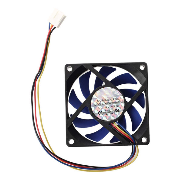 Freeshipping 10pcs 12V DC 32 70mm 4-Pin Computer Case CFM PWM CPU PC Fan Blue & Black