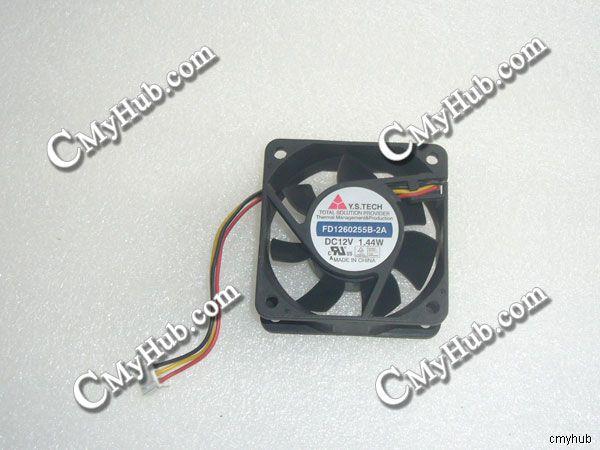 Y.S.TECH FD1260255B 2A DC12V 1.44W 6025 6CM 60MM 60X60X25MM 3pin Cooling Fan