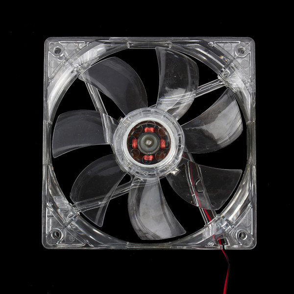 12V Cooling Fan Computer PC CPU Cooler Clear Compute Case Quad 4 Blue LED Light