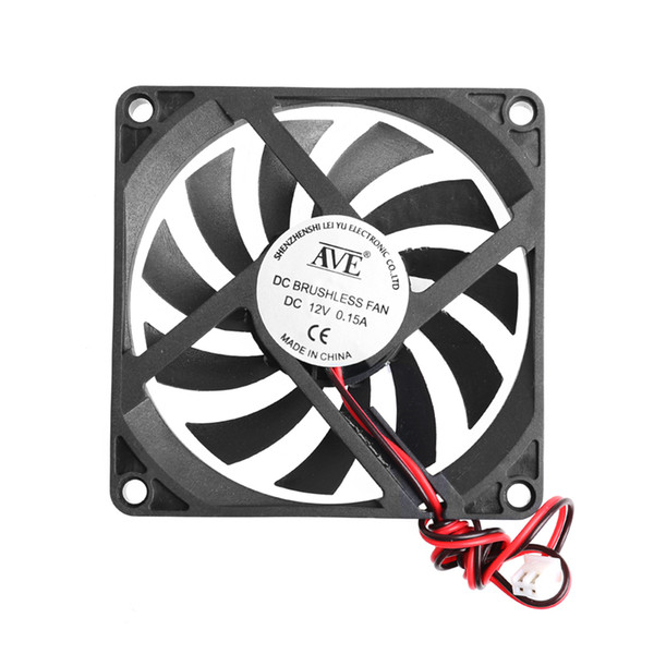 80 x 80 x 10mm 12V 2-pin Brushless Cooling Fan For Computer CPU System Heatsink Brushless Cooling Fan 8010